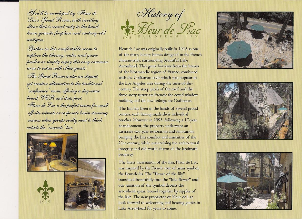 Fleur De Lac Europeran Inn Lake Arrowhead Exterior photo